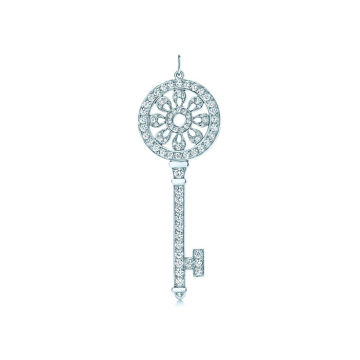 Tiffany Keys petals key 钻石白金吊坠