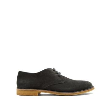 Round-toe suede derby shoes