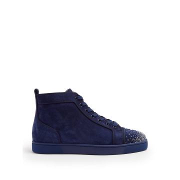 Lou crystal-embelished suede high-top trainers