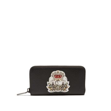 Panettone crest-embellished leather wallet