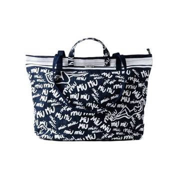 Miu Miu Denim Print Shopping Bag