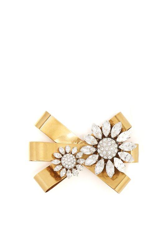 Crystal-embellished bow brooch展示图