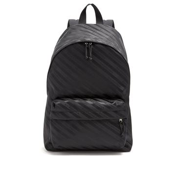 Logo-jacquard striped backpack