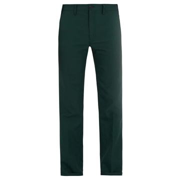 Straight-leg twill trousers