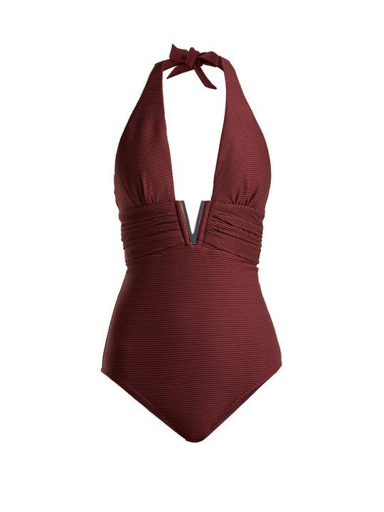 Monaco V-bar ribbed swimsuit展示图