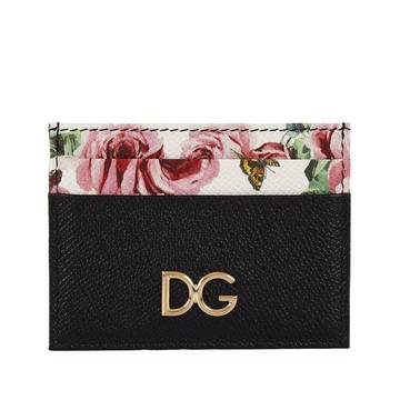 Leather Floral Printed Card Holder