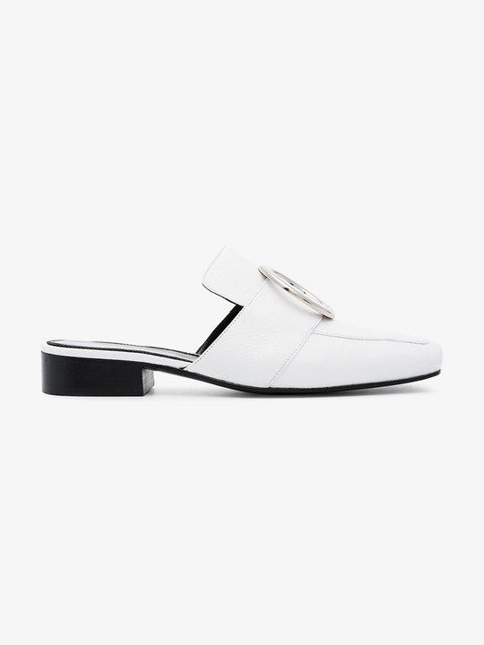 White Petrol Leather Loafers展示图