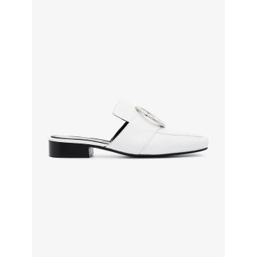 White Petrol Leather Loafers
