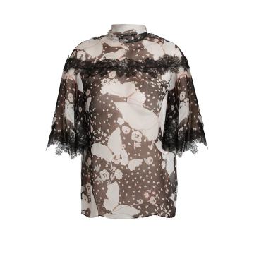 Pop Butterflies-print silk-chiffon blouse