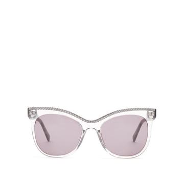 Chain-embellished cat-eye acetate sunglasses