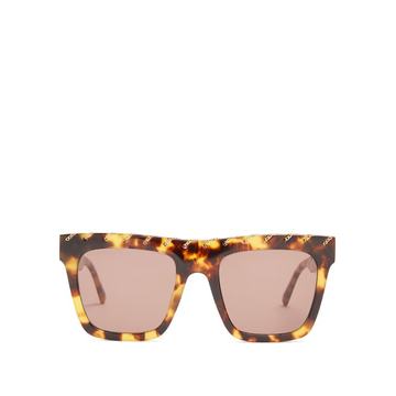 Chain-embellished flat-top acetate sunglasses