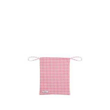 Gingham drawstring wash bag