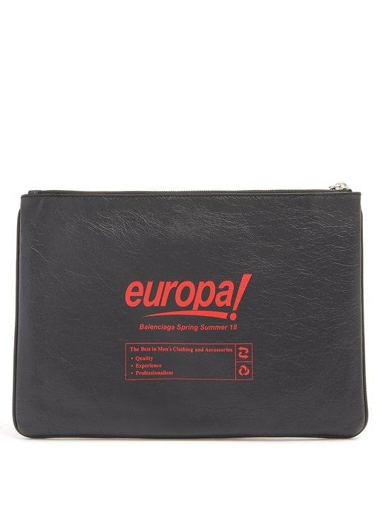 Europa-print leather pouch展示图