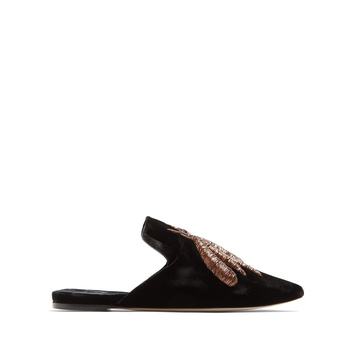 Ragno embroidered velvet slipper shoes