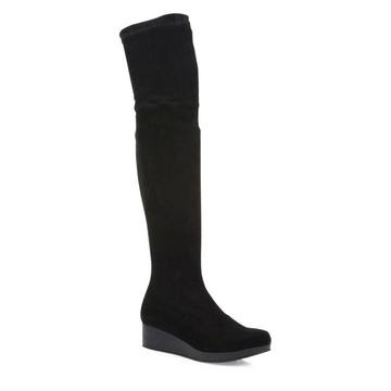 Natul Stretch Suede Over-The-Knee Wedge Boots