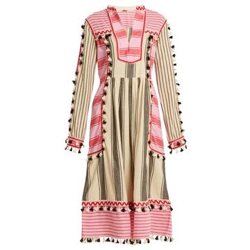 Stephanie striped cotton midi dress