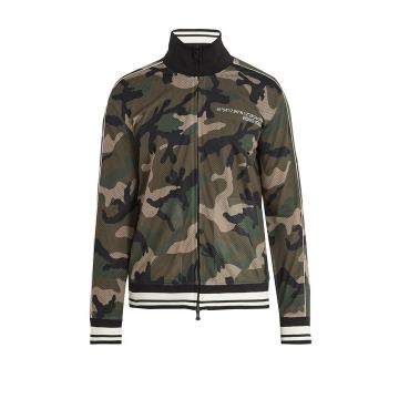 Camouflage-print mesh track jacket