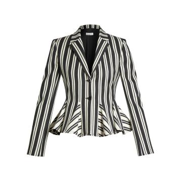 Clary single-breasted striped wool-blend jacket