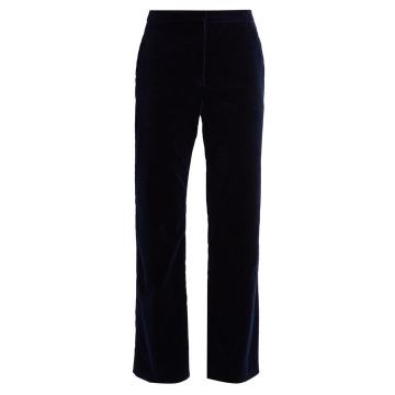 Nettle kick-flare velvet cropped trousers