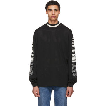 Black Mesh Motocross Jersey Sweater