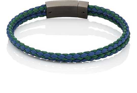 Braided Leather Double-Band Bracelet展示图