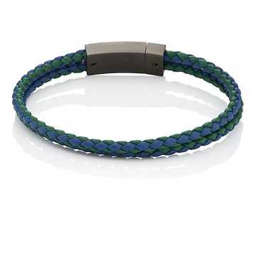 Braided Leather Double-Band Bracelet