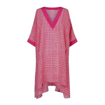 Houndstooth Silk Midi Kaftan