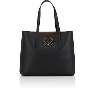 Logo Shopper Leather Tote Bag