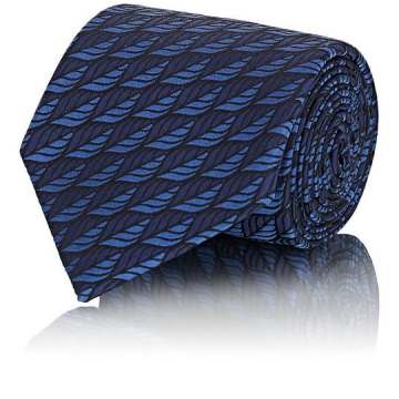 Leaf-Pattern Silk Necktie