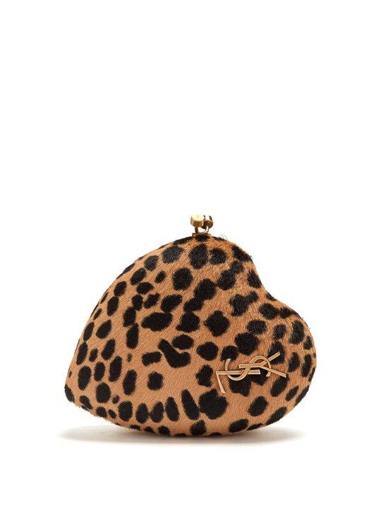 Love Box leopard-print calf-hair clutch展示图