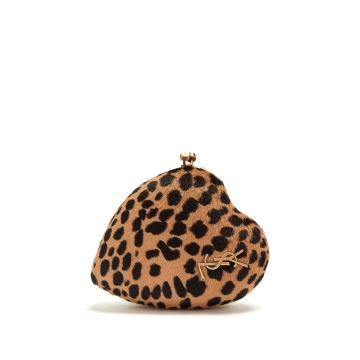 Love Box leopard-print calf-hair clutch