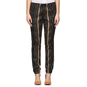 Ikat-Inspired Cotton-Silk Jogger Pants