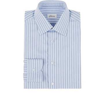 Double-Striped Cotton Dress Shirt