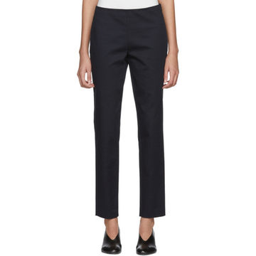 Navy Stretch Gabardine Trousers