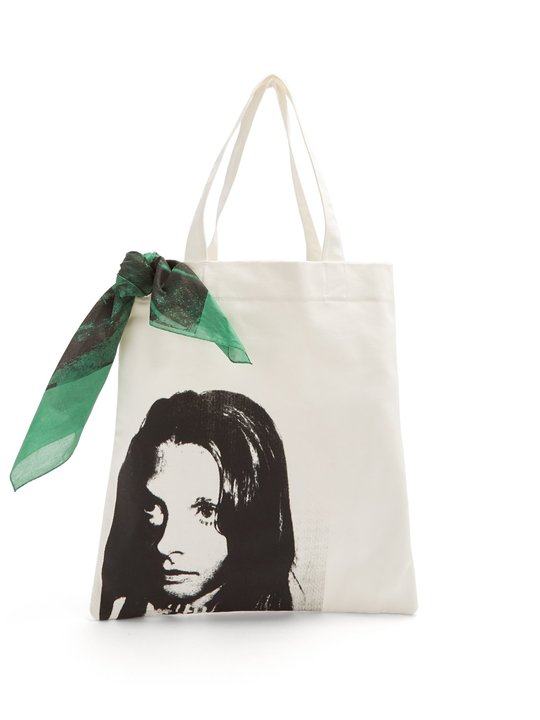 Face-print canvas tote bag展示图