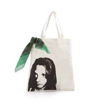 Face-print canvas tote bag