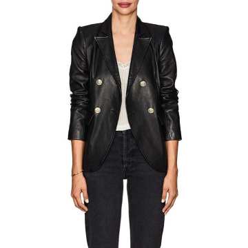 Patton Leather Double-Breasted Blazer