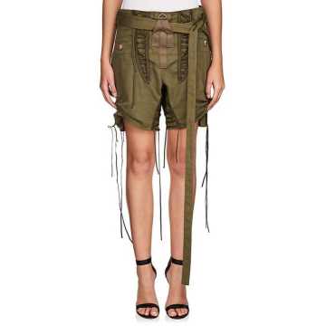 Cotton-Linen Twill Lace-Up Shorts