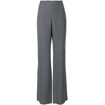 high-waisted flared trousers