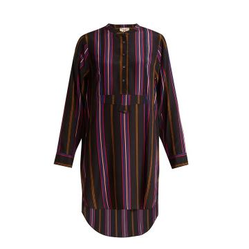 Thalie stripe-print silk shirt dress