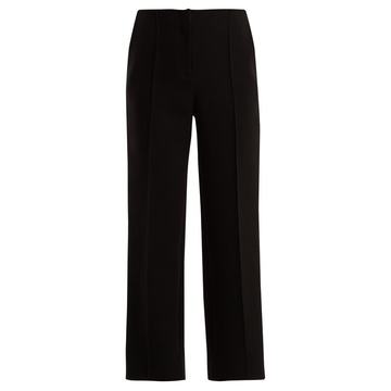 Mid-rise wide-leg side-striped trousers