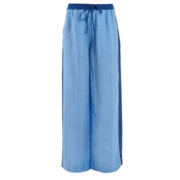 Wide-leg linen-blend trousers