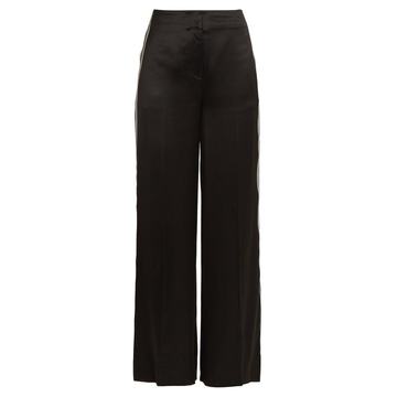 Ribbon wide-leg satin trousers