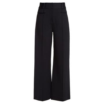 Wide-leg pintucked culottes