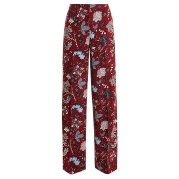 Canton floral-print wide-leg trousers