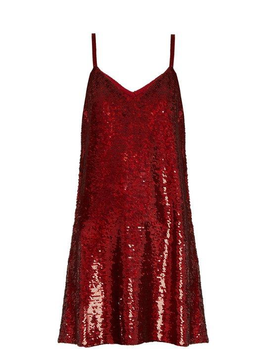 V-neck sequin-embellished mini dress展示图