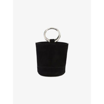 Mini Black Suede Bonsai 15 Bucket Bag