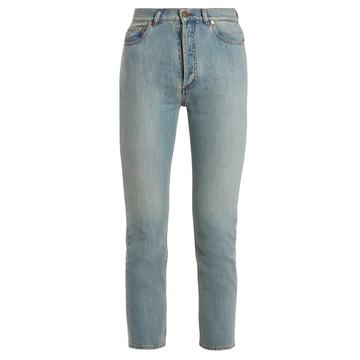 High-rise cropped jeans