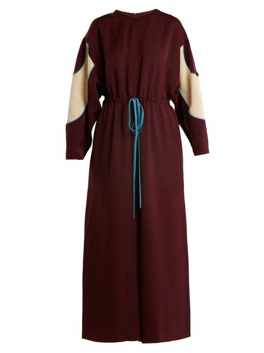 Drawstring-waist wide-leg faille jumpsuit展示图