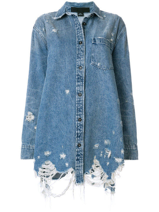 oversized distressed denim jacket展示图